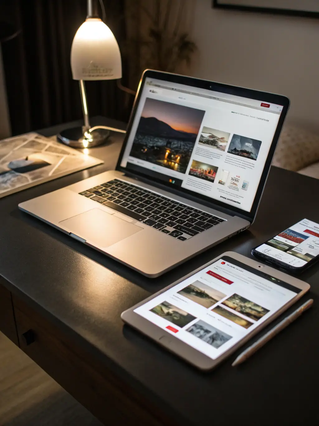 A clean and modern website design mockup displayed on various devices, illustrating Online Hash's ability to create responsive and visually appealing websites.